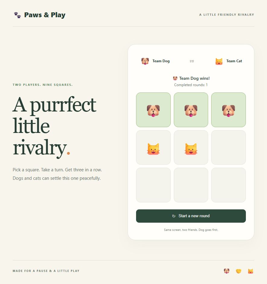 A screenshot of the appn where the dog won with one completed round